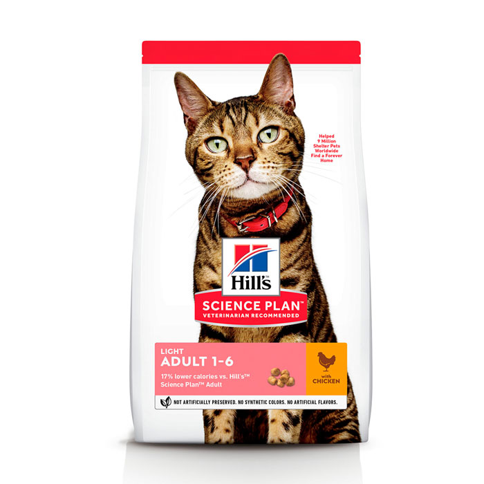 HILL'S SCIENCE PLAN ADULT LIGHT – сухой корм для взрослых котов, склонных к набору веса
