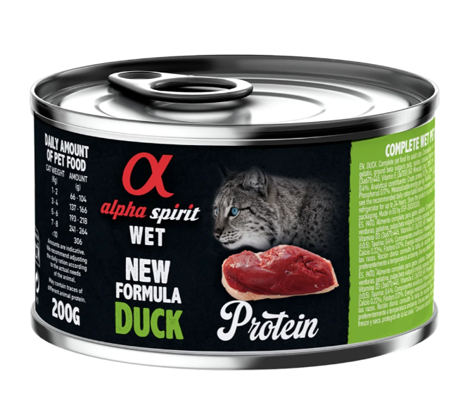 Alpha Spirit Duck for adult cat – вологий корм для дорослих котів з качкою та зеленими яблуками 