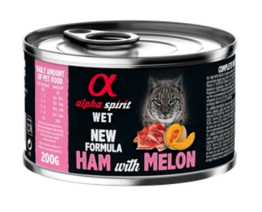 Alpha Spirit Ham with Melon for Adult Cats– влажный корм со свининой и дыней для взрослых котов