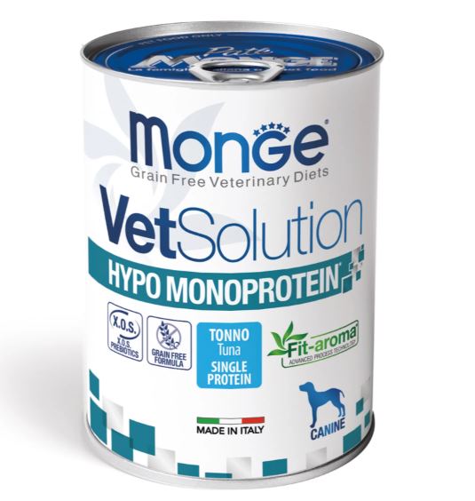  MONGE VetSolution CANINE HypoTuna - диетический корм для собак для снижения непереносимости ингредиентов и питательных веществ со вкусом тунца