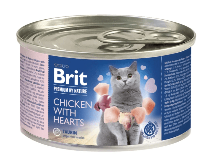  Brit Premium by Nature Chicken with Hearts – паштет с курицей и серцами для взрослых котов