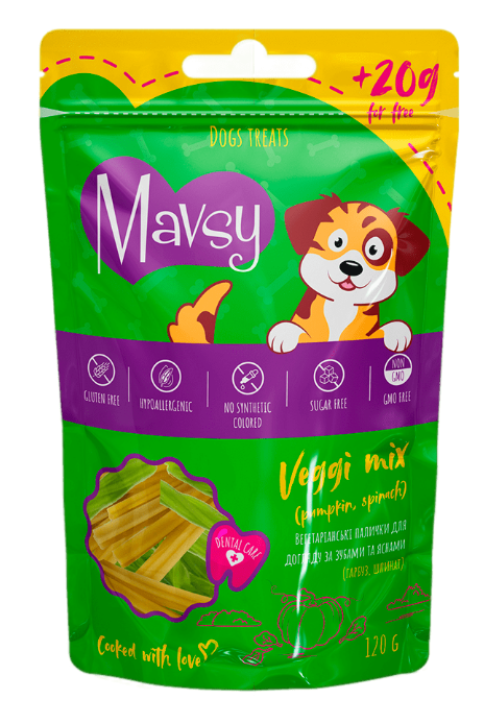 Mavsy Dental Care Veggi Stick Mix - вегетаріанські палички для догляду за зубами та яснами собак