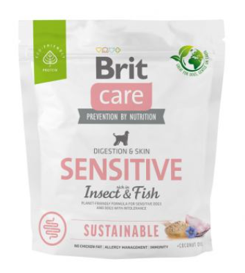 Brit Care Dog Sustainable Sensitive – сухой корм с рыбой и насекомыми для собак с чувствительным пищеварением