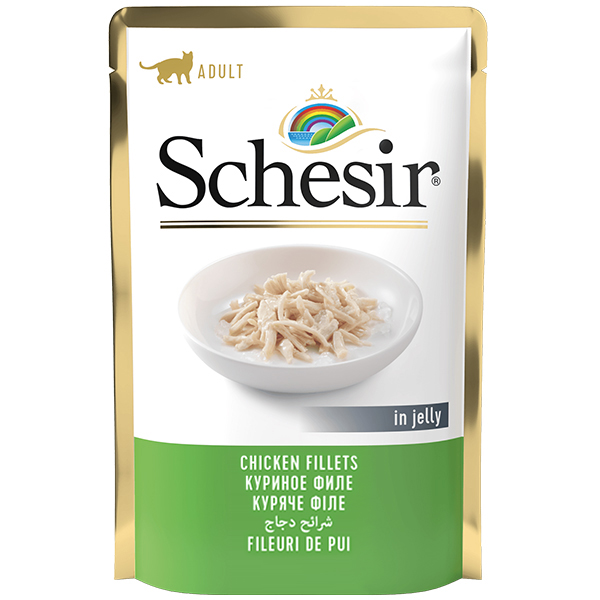 Schesir Chicken Fillet – вологий корм із курячим філе для дорослих котів