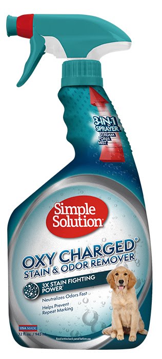 Simple Solution Oxy Charged Stain&Odor Remover – засіб для нейтралізації запахів і видалення стійких плям від життєдіяльності домашніх тварин, а також трави, вина і кави