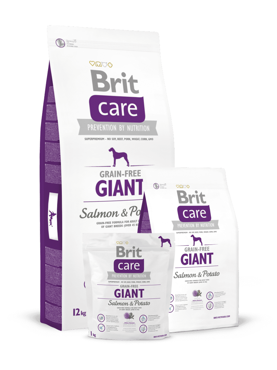 BRIT CARE GRAIN FREE GIANT SALMON & POTATO – сухий корм з лососем і картоплею для дорослих собак гігантських порід