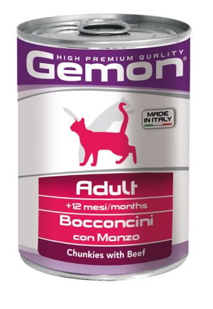 GEMON ADULT CHUNKIES WITH BEEF – консерва с говядиной для взрослых котов