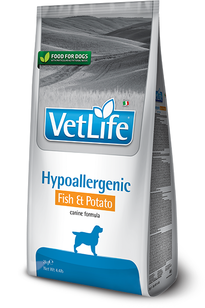 Farmina Vet Life Hypoallergenic Fish & Potato canine — сухой корм для собак с пищевой аллергией или непереносимостью