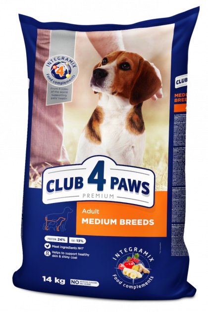 CLUB 4 PAWS PREMIUM MEDIUM BREED – сухий корм для дорослих собак середніх порід