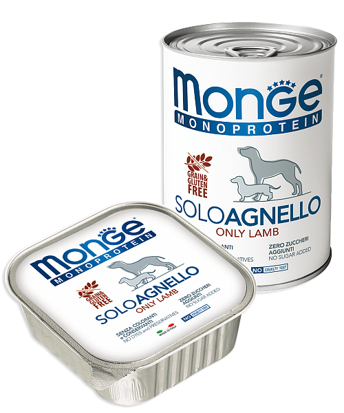 MONGE MONOPROTEIN ONLY LAMB — паштет с ягненком для собак