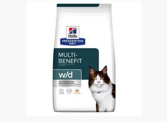 HILL'S PRESCRIPTION DIET W/D DIGESTIVE/WEIGHT MANAGEMENT – лечебный сухой корм для взрослых котов при сахарном диабете