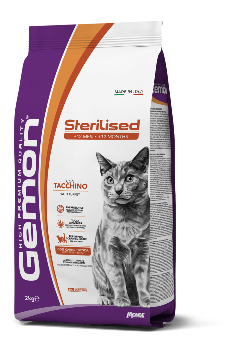 GEMON STERILISED WITH TURKEY – сухий корм з індичкою для стерилізованних котів