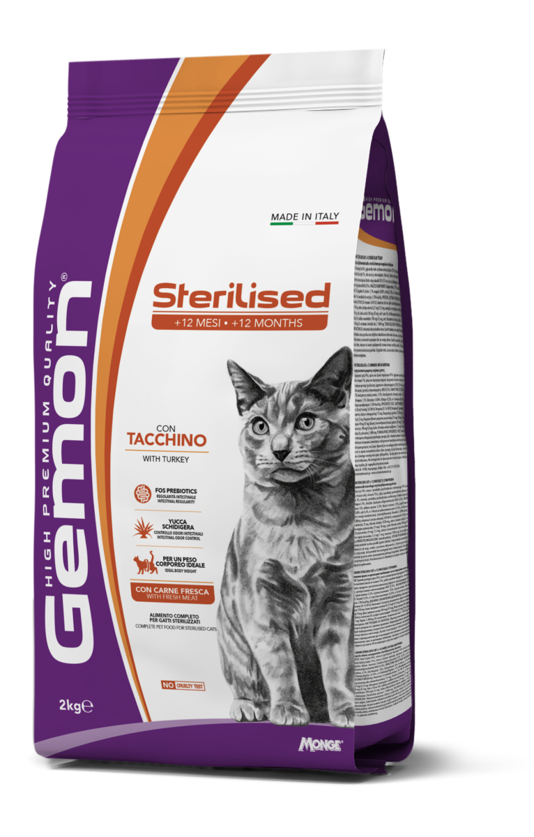 GEMON STERILISED WITH TURKEY – сухой корм с индейкой для стерилизованных котов
