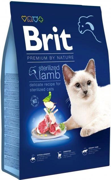 Сухий корм Brit Premium Cat by Nature Sterilized Lamb для стерилізованих котів, з ягням