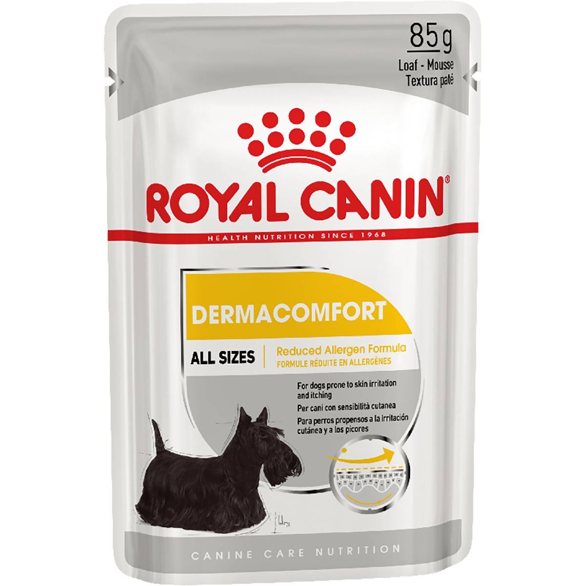 ROYAL CANIN DERMACOMFORT ALL SIZES – влажный корм для собак с чувствительной кожей