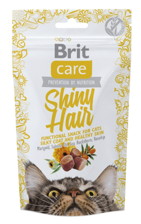 Brit Care Cat Snack Shiny Hair - полумягкое лакомство с лососем для кошек