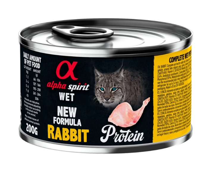 Alpha Spirit Rabbit for Adult Cats – влажный корм с кроликом для взрослых кошек