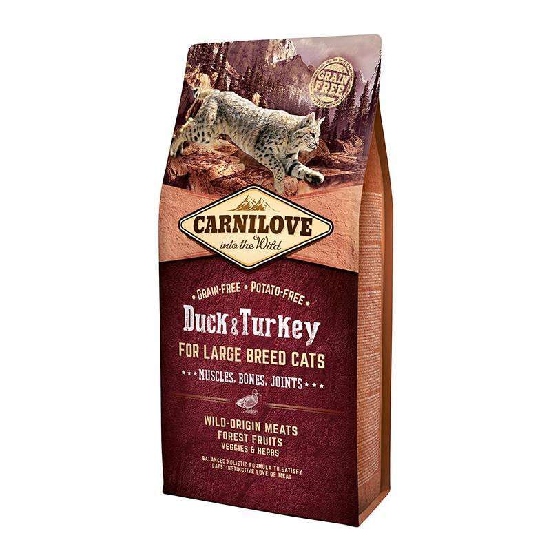 Carnilove Duck & Turkey for Large Breed Cats – сухой корм с уткой и индейкой для взрослых котов больших пород