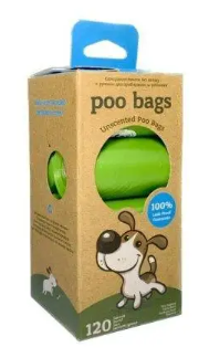 Poo Bags – одноразовые пакетики без запаха для уборки экскрементов, 8 рулонов