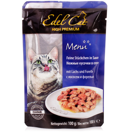 Edel Cat влажный корм для кошек с лососем и форелью в желе