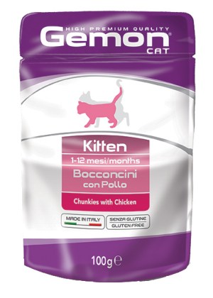 Gemon Kitten Chunkies with Chicken – консервы с курицей для котят 