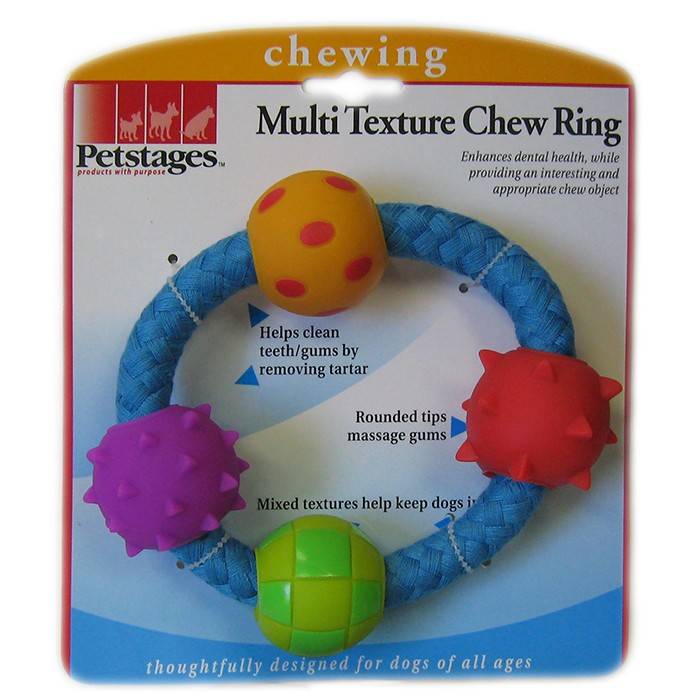 PETSTAGES MULTI TEXTURE CHEW RING – канат-кольцо с мячиками
