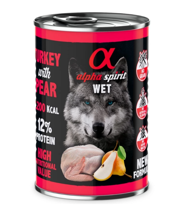 Alpha Spirit Turkey with Pear - вологий корм з індичкою та грушами для дорослих собак