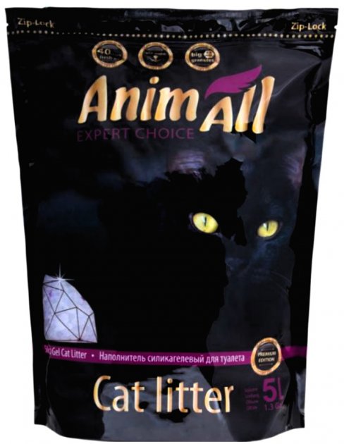 AnimAll Премиум "Фиолетовый аметист" – силикагелевый наполнитель для кошачьих туалетов 