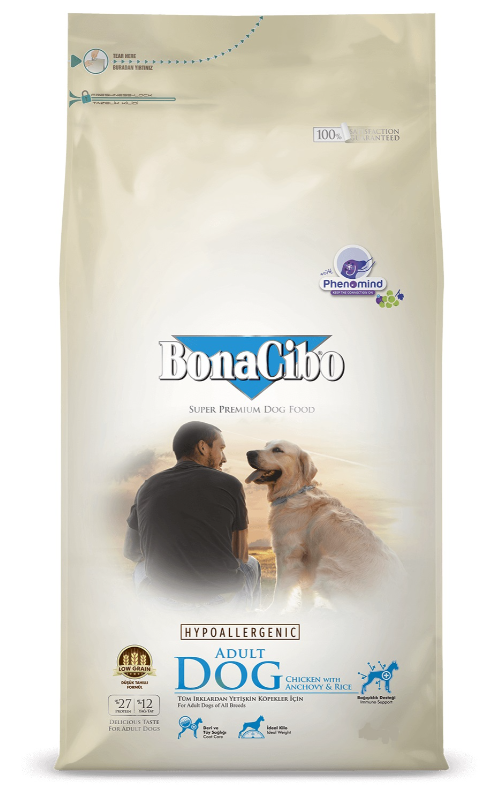 BONACIBO ADULT DOG Chicken&Rice with Anchovy– сухий корм з м'ясом курки, анчоусами та рисом для дорослих собак усіх порід