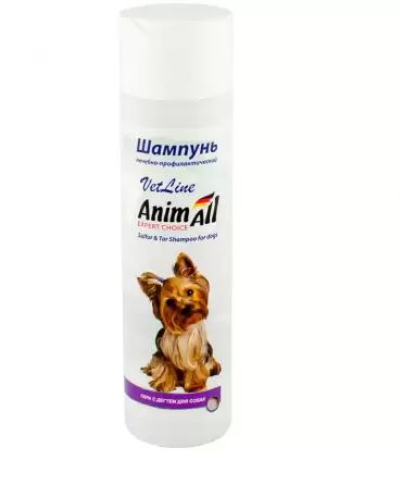 AnimAll Vet Line Shampoo Шампунь лечебно-профилактический для собак сера с дегтем