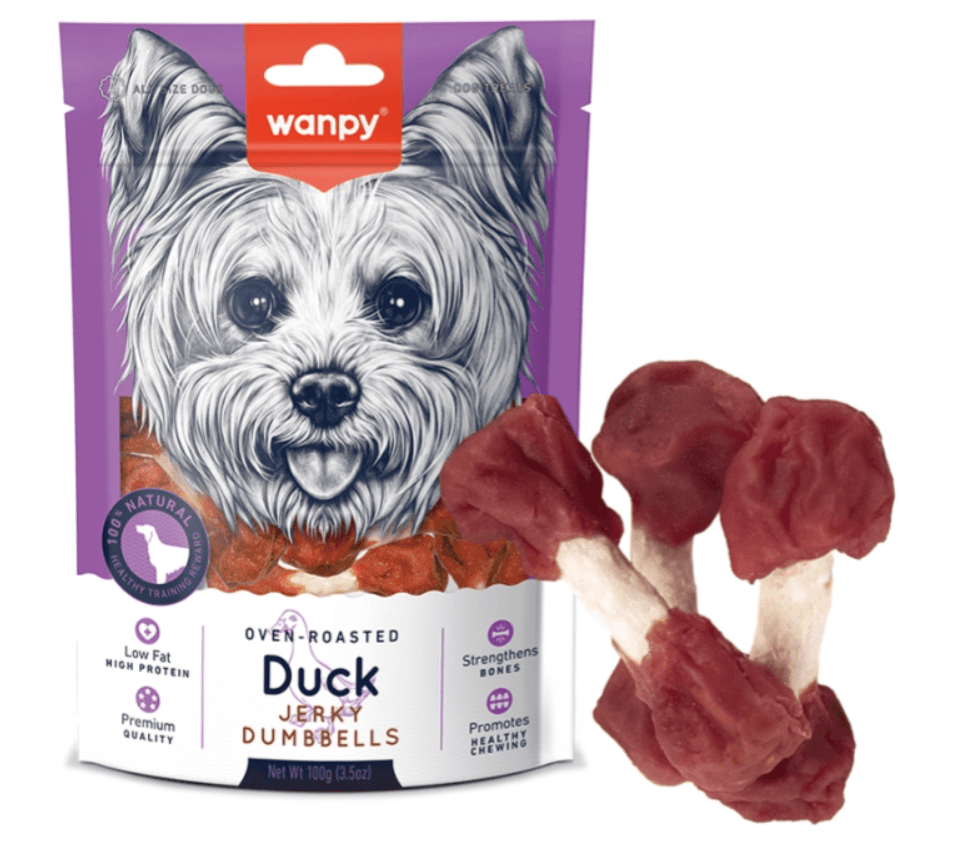 Wanpy Duck Jerky Dumbbells - ласощі кістка-гантеля з в'яленою качкою для собак