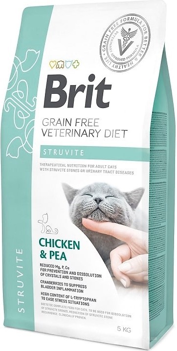 Brit Veterinary Diet Cat Struvite – лечебный сухой корм для взрослых котов при мочекаменной болезни 