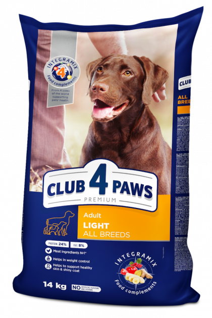 CLUB 4 PAWS PREMIUM LIGHT – сухий корм для дорослих собак всіх порід "Контроль ваги"