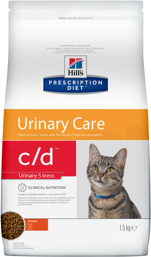 HILL'S Feline C / D Multicare Stress – лечебный сухой корм для кошек для поддержания здоровья мочевыводящих путей кошек и снижение стресса