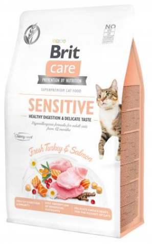 BRIT CARE CAT SENSITIVE – сухой беззерновой корм для кошек с чувствительным пищеварением