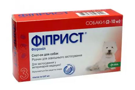 Фіпріст Спот-он - краплі для собак від бліх та кліщів від 2 кг до 10 кг