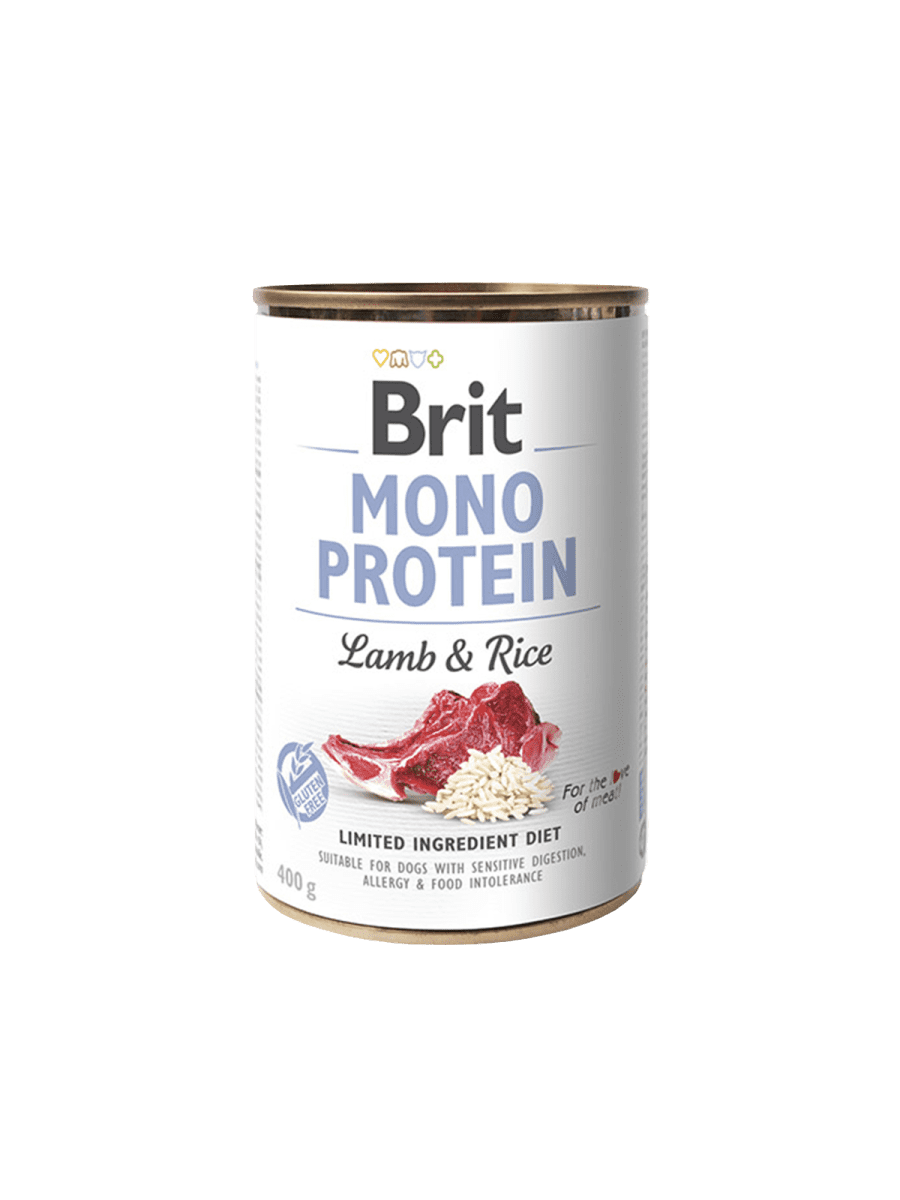 BRIT MONO PROTEIN LAMB&RICE – консерва с ягненком и темным рисом для собак с чувствительным пищеварением
