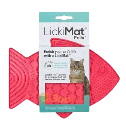 Licki Mat Felix - каучуковий килимок для повільного годування кота у вигляді рибки
