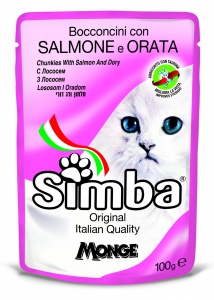 Simba Cat Chunkies  - шматочки в соусі з лососем і рибкою дорі для дорослих котів