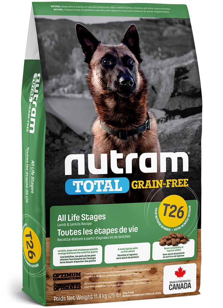 NUTRAM Т26 Total Grain-Free Lamb & Lentils Dog, сухой корм с ягненком для собак и щенков