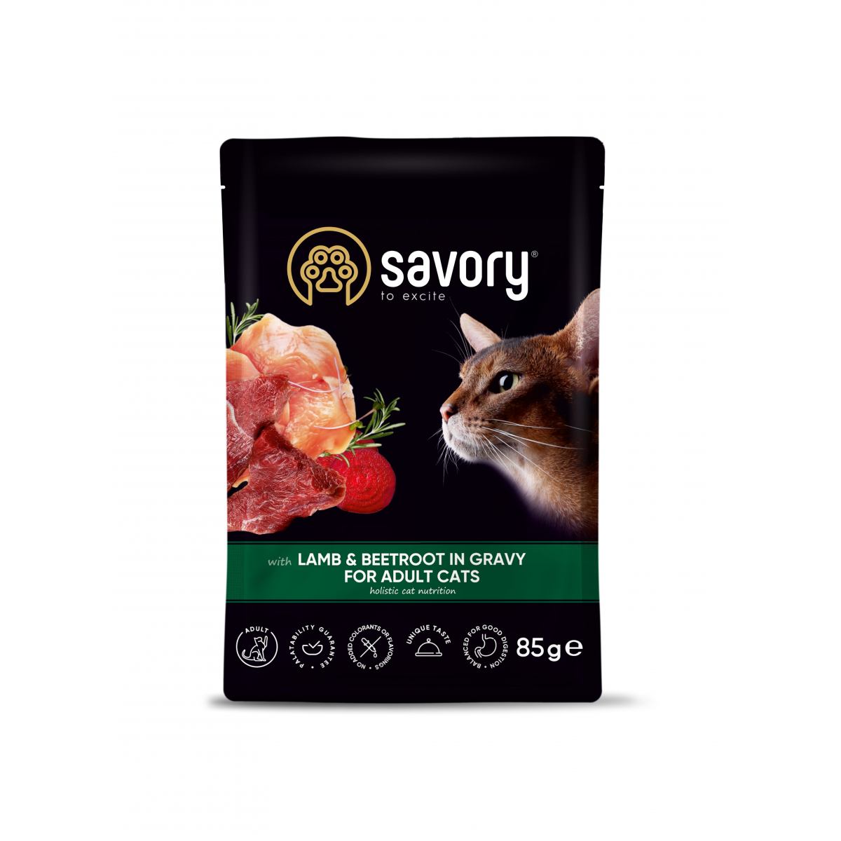 Savory Adult Cats Lamb & Beetroot in Gravy - вологий корм для котів ягня з буряком у соусі