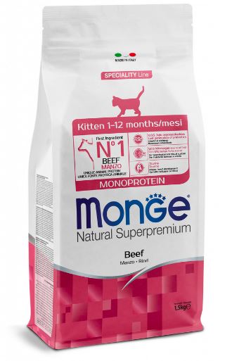 MONGE KITTEN MONOPROTEIN BEEF – сухой корм с говядиной для котят