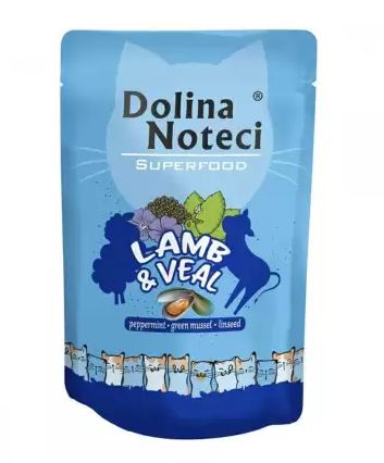 Dolina Noteci Superfood - влажный корм для кошек с ягненком и телятиной