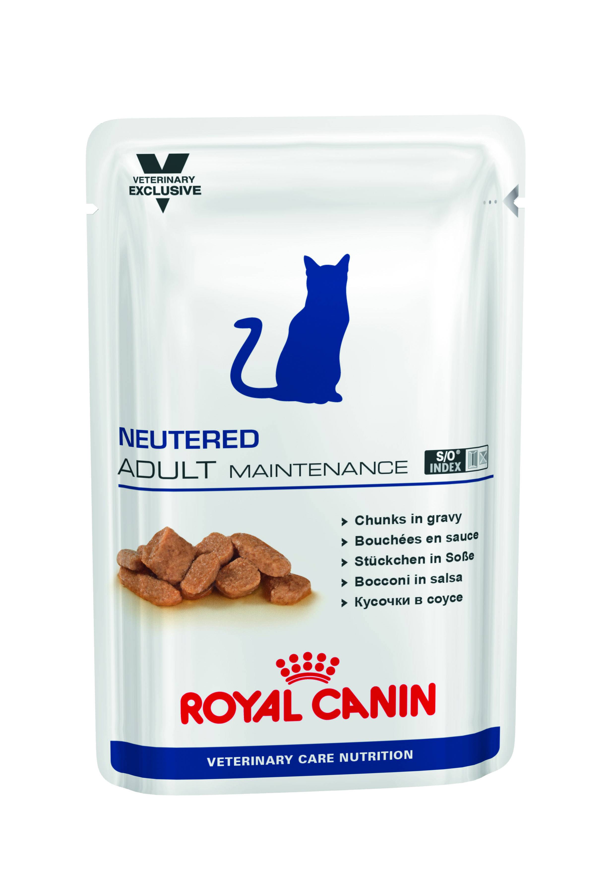 ROYAL CANIN NEUTERED ADULT MAINTENANCE – лечебный влажный корм для стерилизованных котов с момента операции до 7 лет