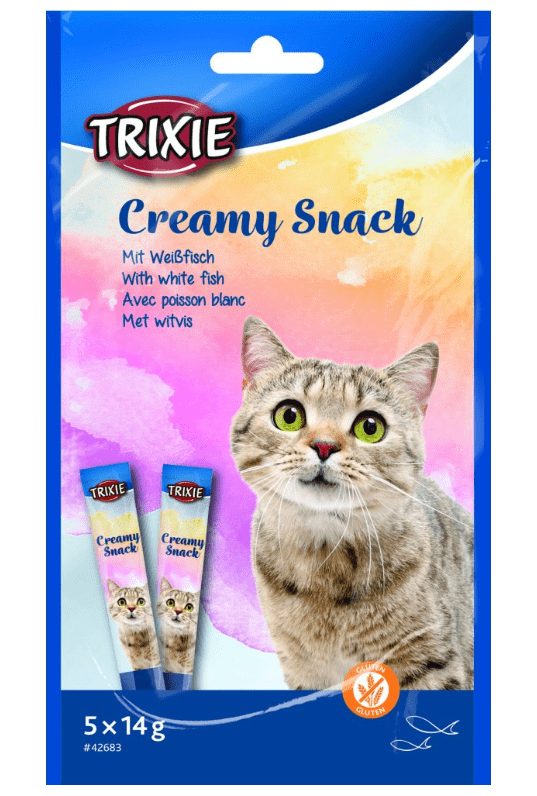 Trixie Creamy Snacks – кремовое лакомство с белой рыбой для кошек