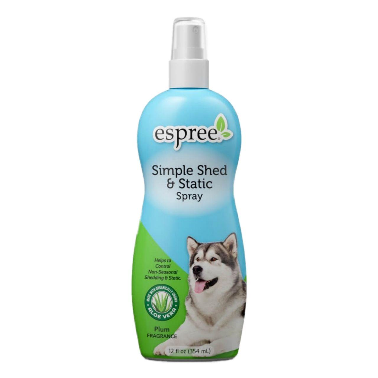 Espree Simple Shed and Static Spray – спрей от выпадения шерсти и зуда с антистатическими свойствами для собак
