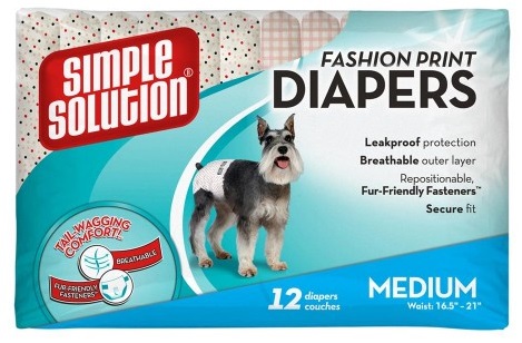 Simple Solution Fashion Disposable Diapers Medium – подгузники с рисунком для собак средних пород