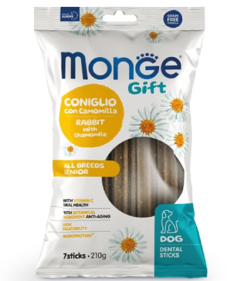 Monge Gift  STICKS DENTAL  Dog All breeds кролик c ромашкой