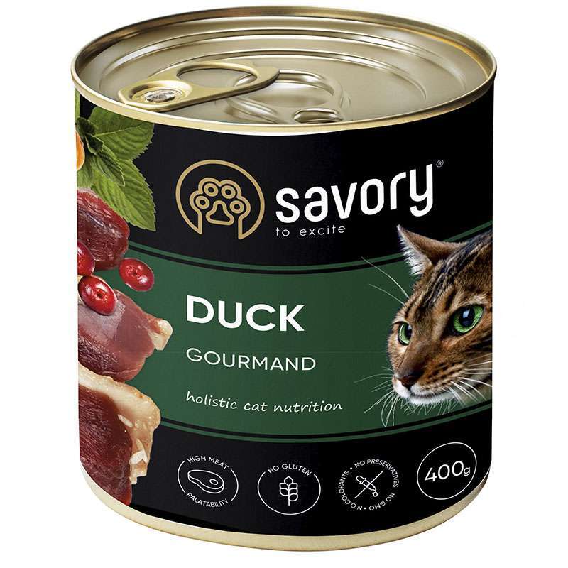 Savory Cat Gourmand Duck – паштет с уткой для длинношерстных кошек-гурманов