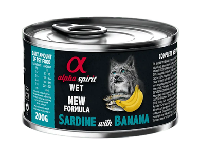 Alpha Spirit Sardine with Banana - вологий корм з сардиною та бананами для дорослих котов